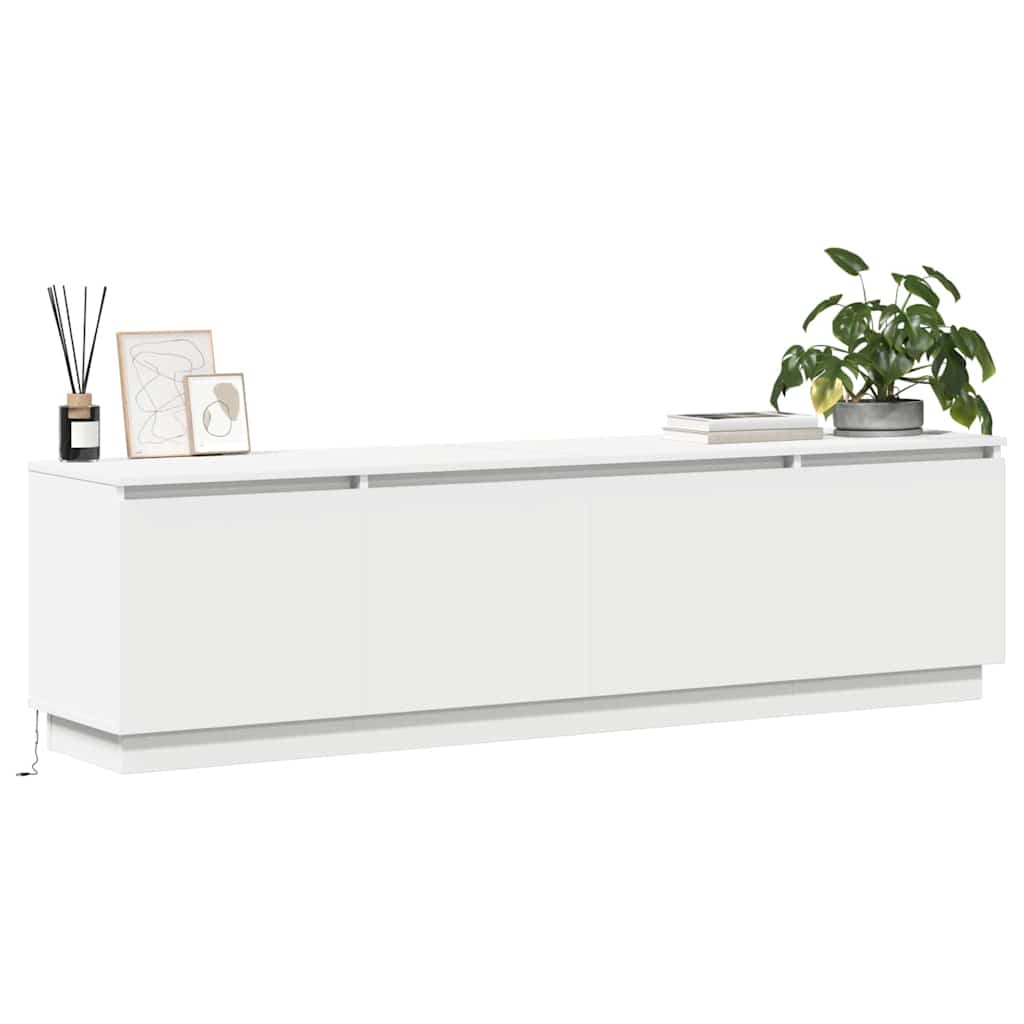 TV Cabinet 180 x 38 x 49 cm White Engineered Wood