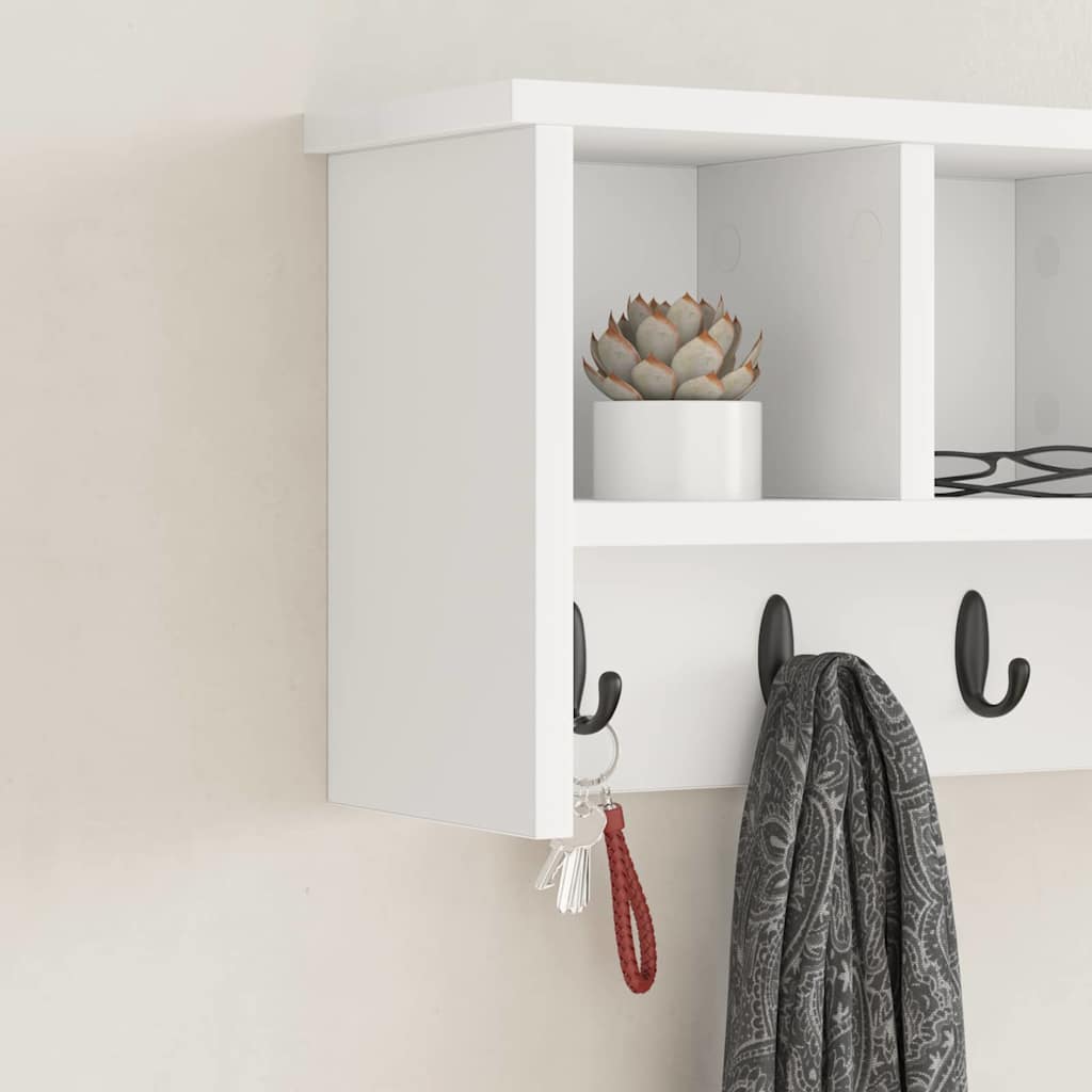 Wall-Mounted Coat Rack White 50 x 16 x 26 cm Engineered wood
