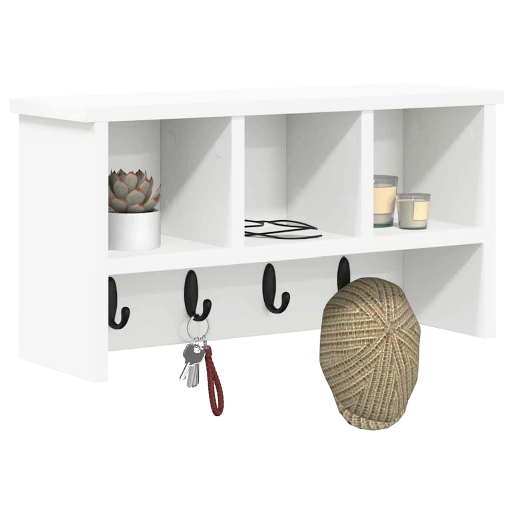 Wall-Mounted Coat Rack White 50 x 16 x 26 cm Engineered wood