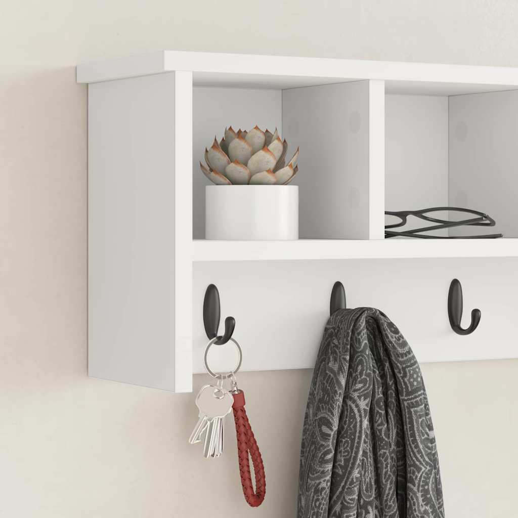 Wall-Mounted Coat Rack White 75 x 16 x 26 cm Engineered wood