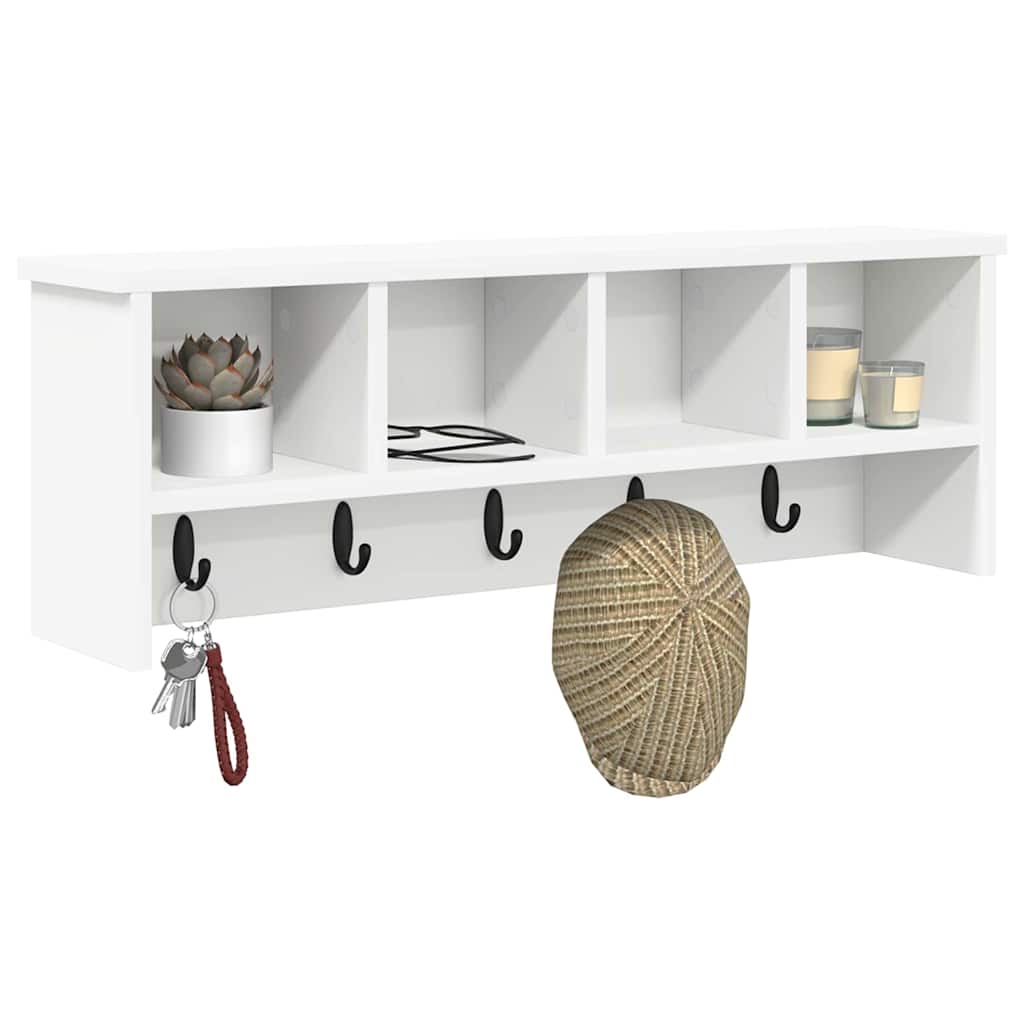 Wall-Mounted Coat Rack White 75 x 16 x 26 cm Engineered wood