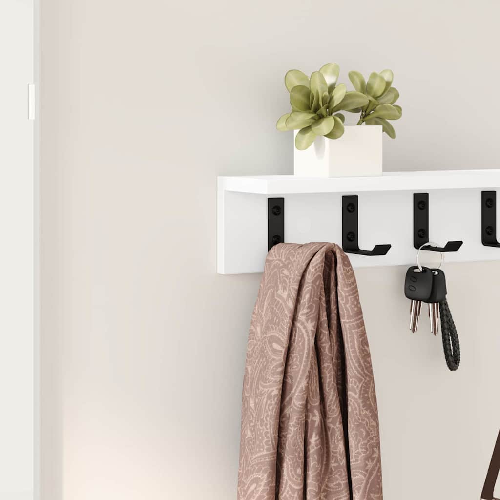 Wall-Mounted Coat Rack Wall-mounted White 80 x 10,5 x 10,5 cm