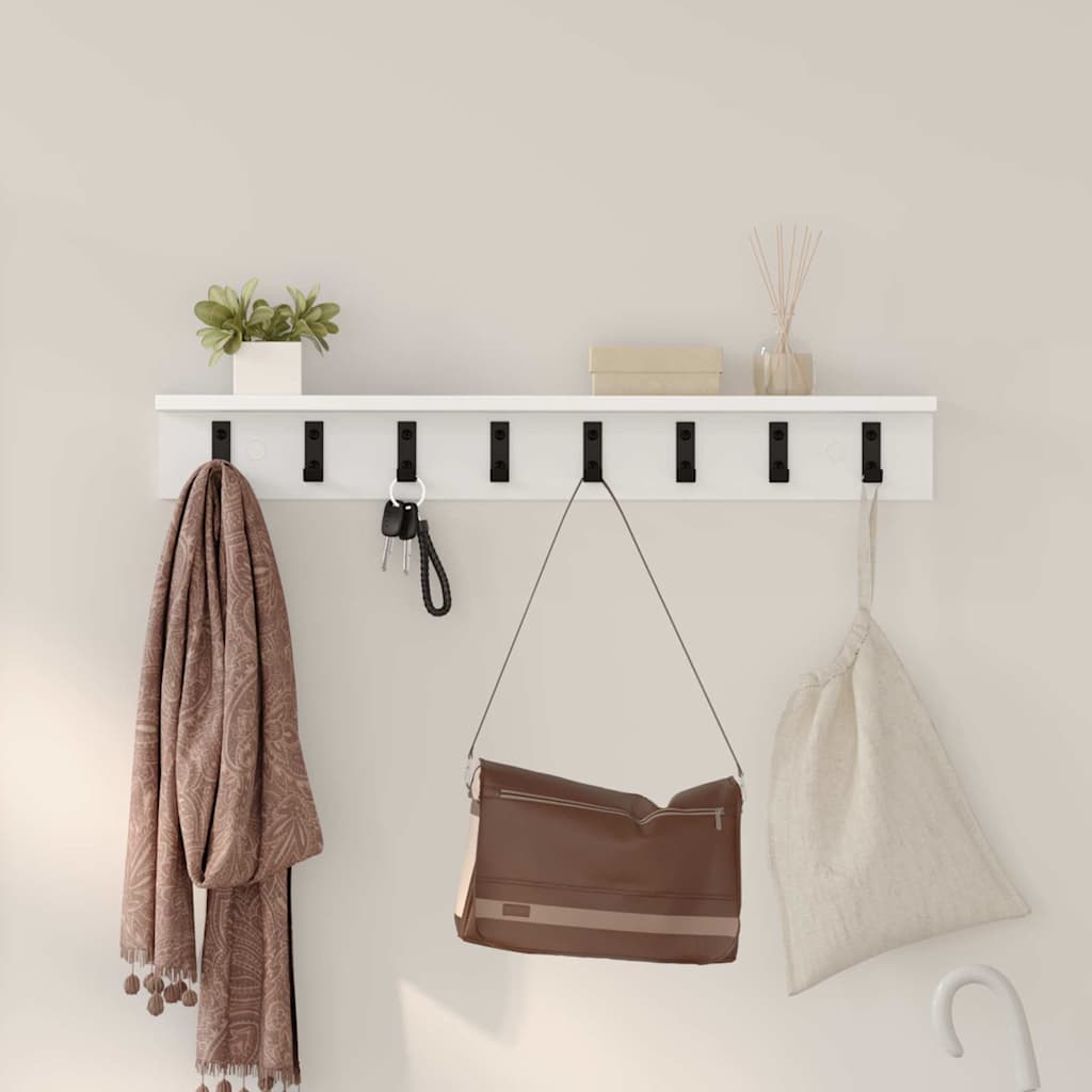 Wall-Mounted Coat Rack Wall-mounted White 80 x 10,5 x 10,5 cm