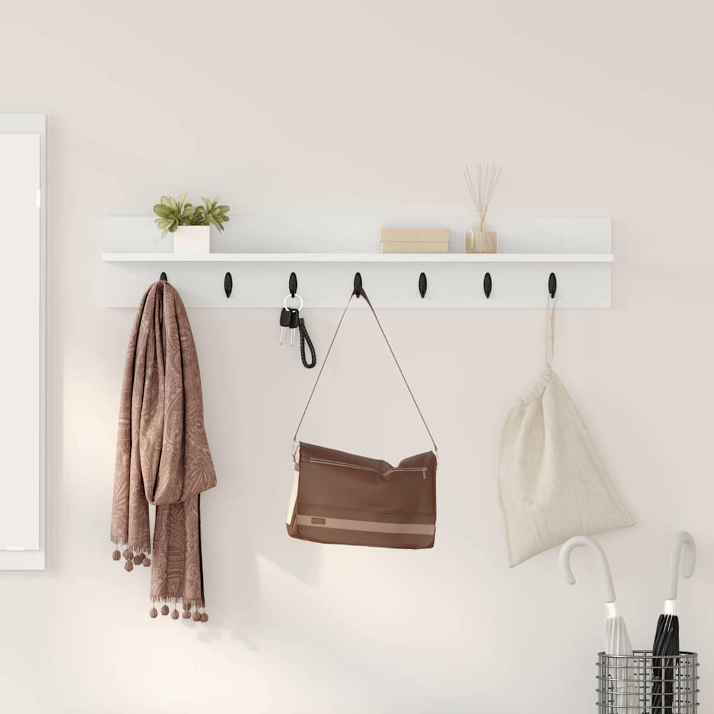 Wall-Mounted Coat Rack White 100 x 10,5 x 18 cm Engineered wood
