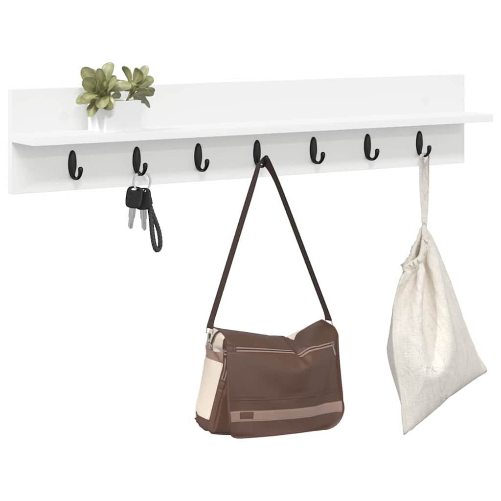 Wall-Mounted Coat Rack White 100 x 10,5 x 18 cm Engineered wood