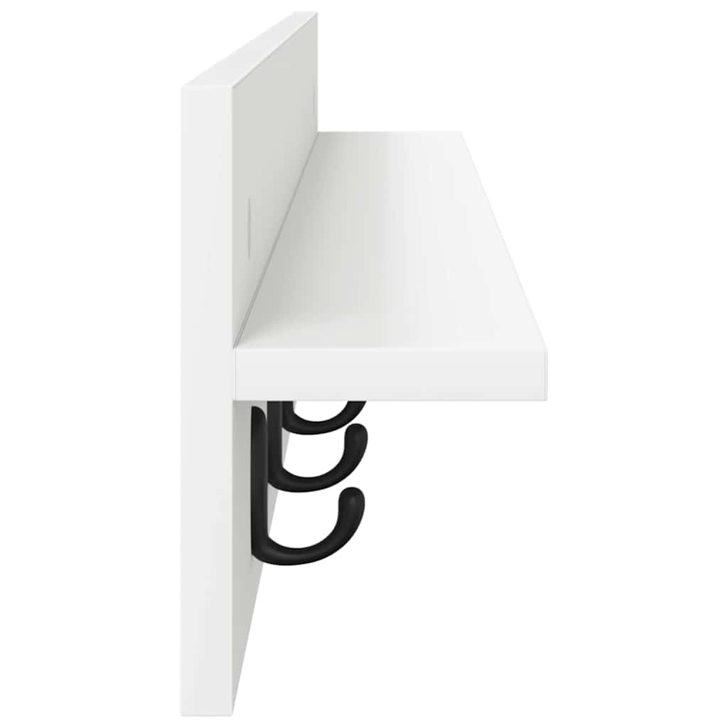 Wall-Mounted Coat Rack White 100 x 10,5 x 18 cm Engineered wood