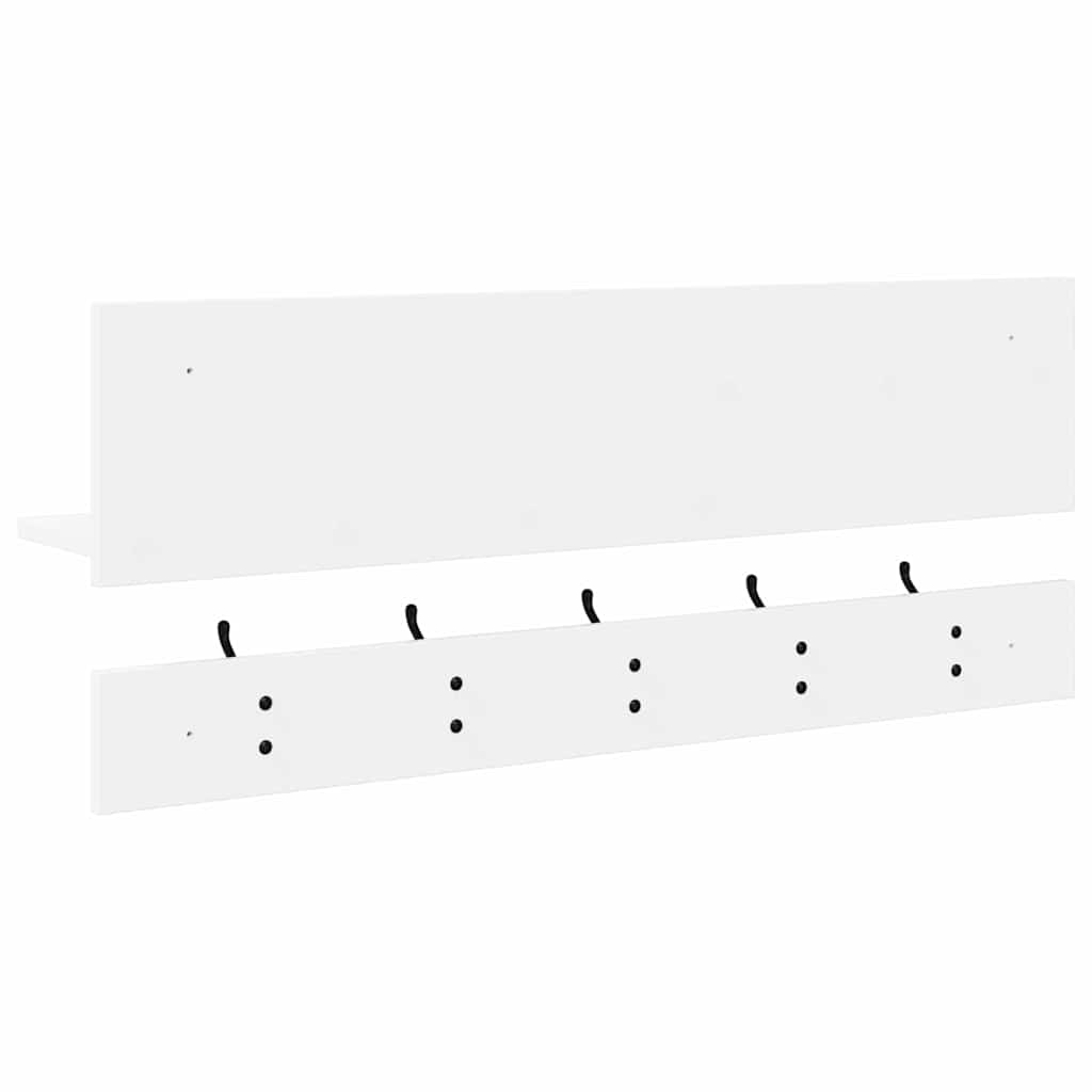Wall-Mounted Coat Rack White 90 x 15 x 36 cm Engineered wood
