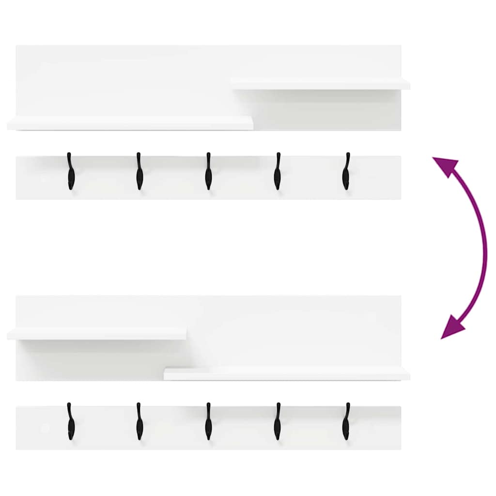 Wall-Mounted Coat Rack White 90 x 15 x 36 cm Engineered wood