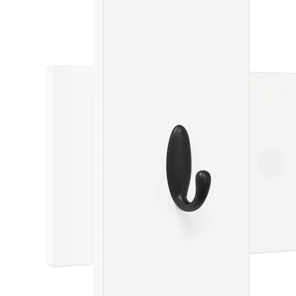 Wall-Mounted Coat Rack White 60 x 3 x 82 cm Engineered wood