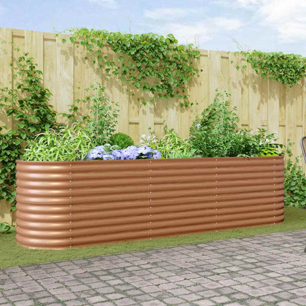 Raised Bed Brown 320 x 80 x 81 cm Steel