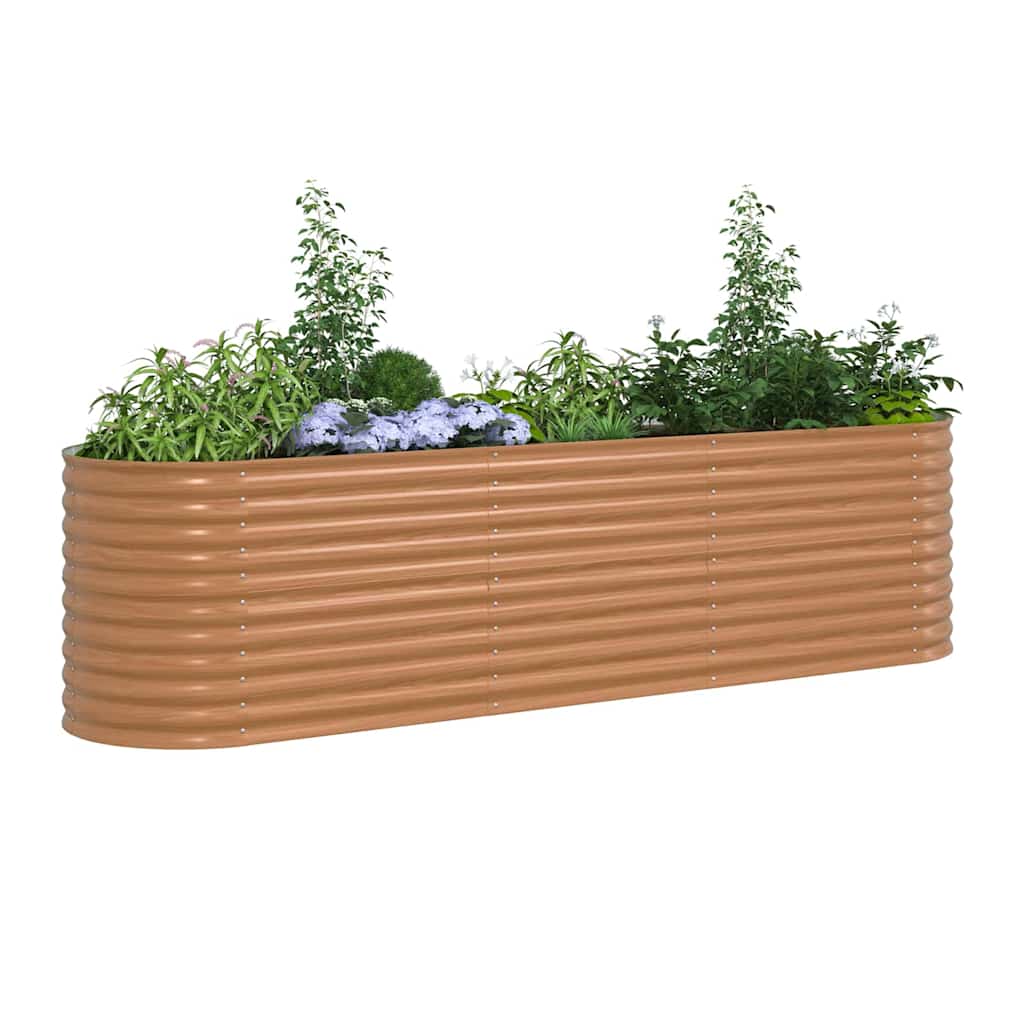 Raised Bed Brown 320 x 80 x 81 cm Steel