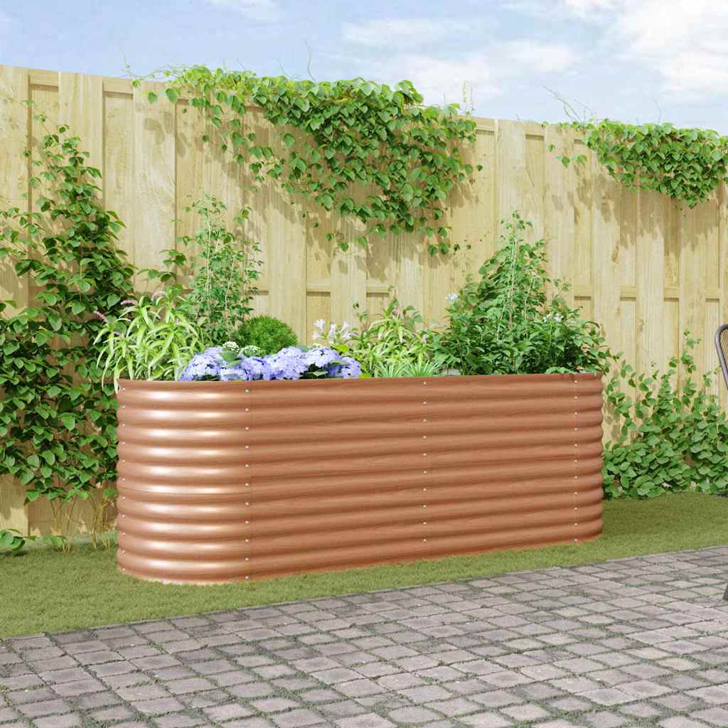 Raised Bed Brown 240 x 80 x 81 cm Steel