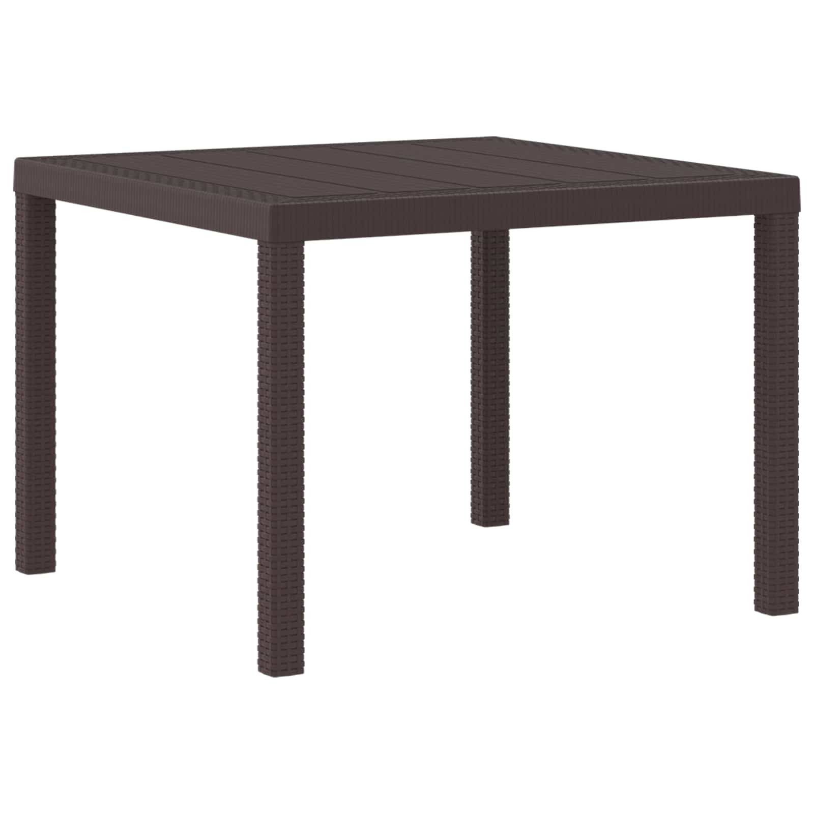 Garden Table Brown 100 x 100 x 73 cm Poly Rattan