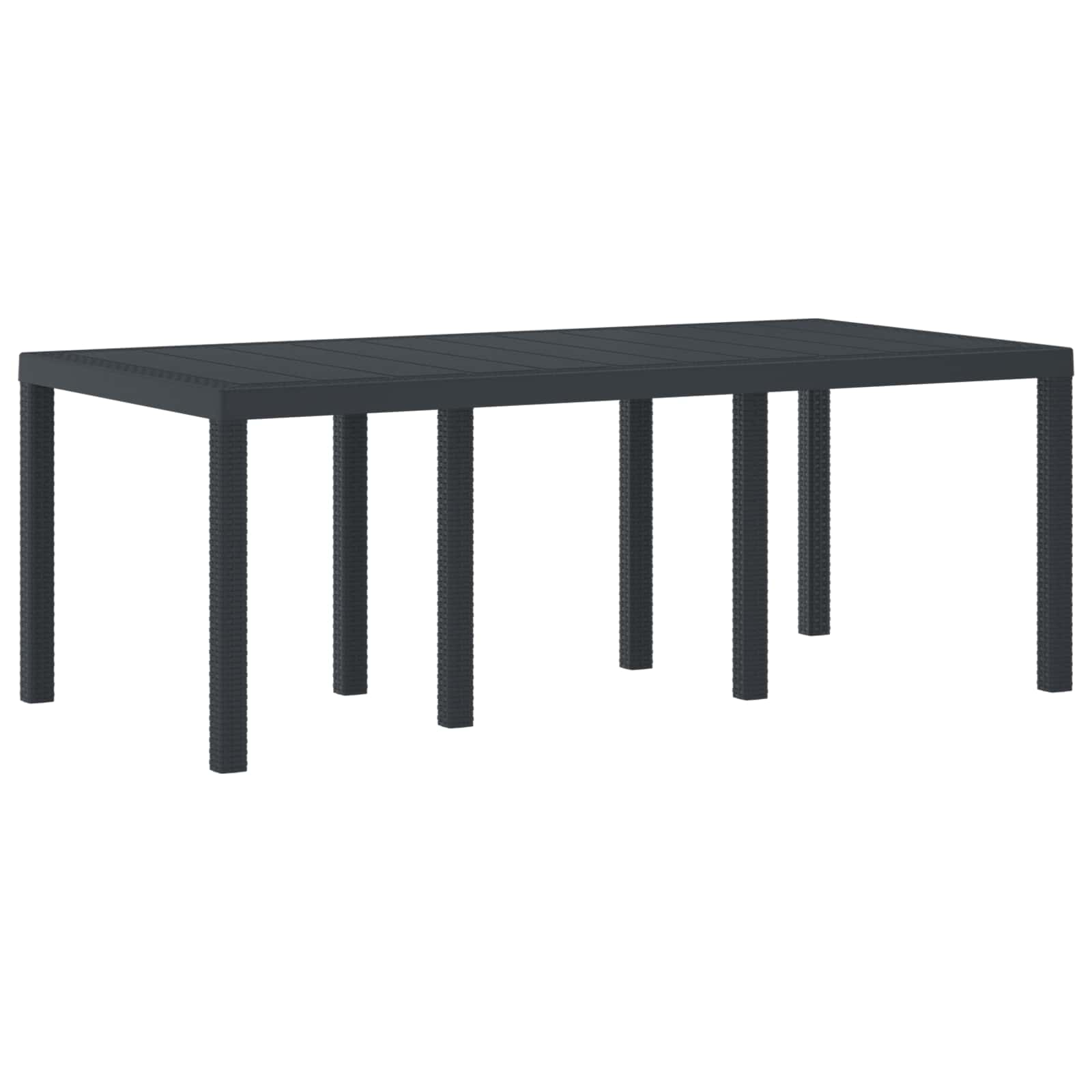 Garden Table Anthracite 200 x 100 x 73 cm Poly Rattan