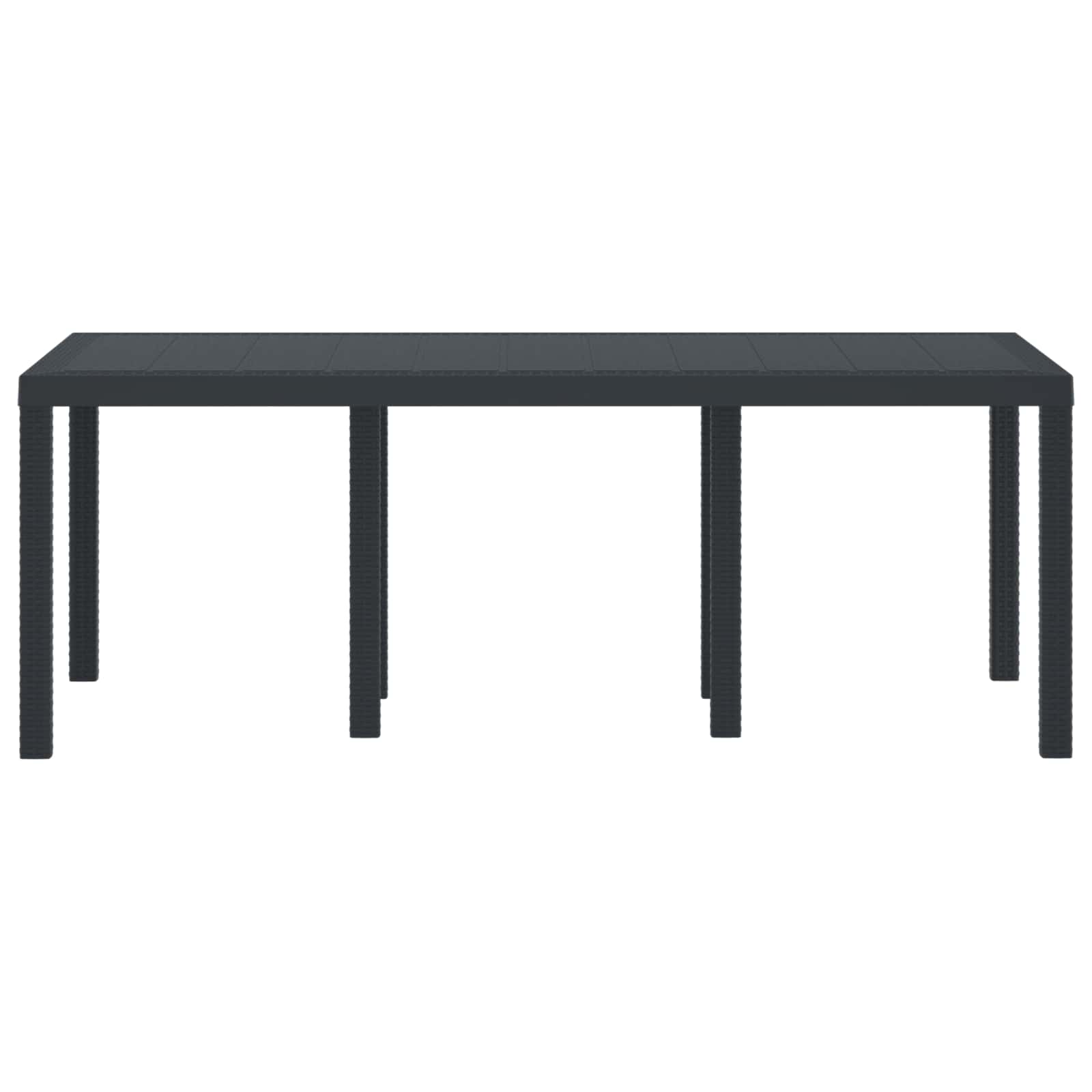 Garden Table Anthracite 200 x 100 x 73 cm Poly Rattan