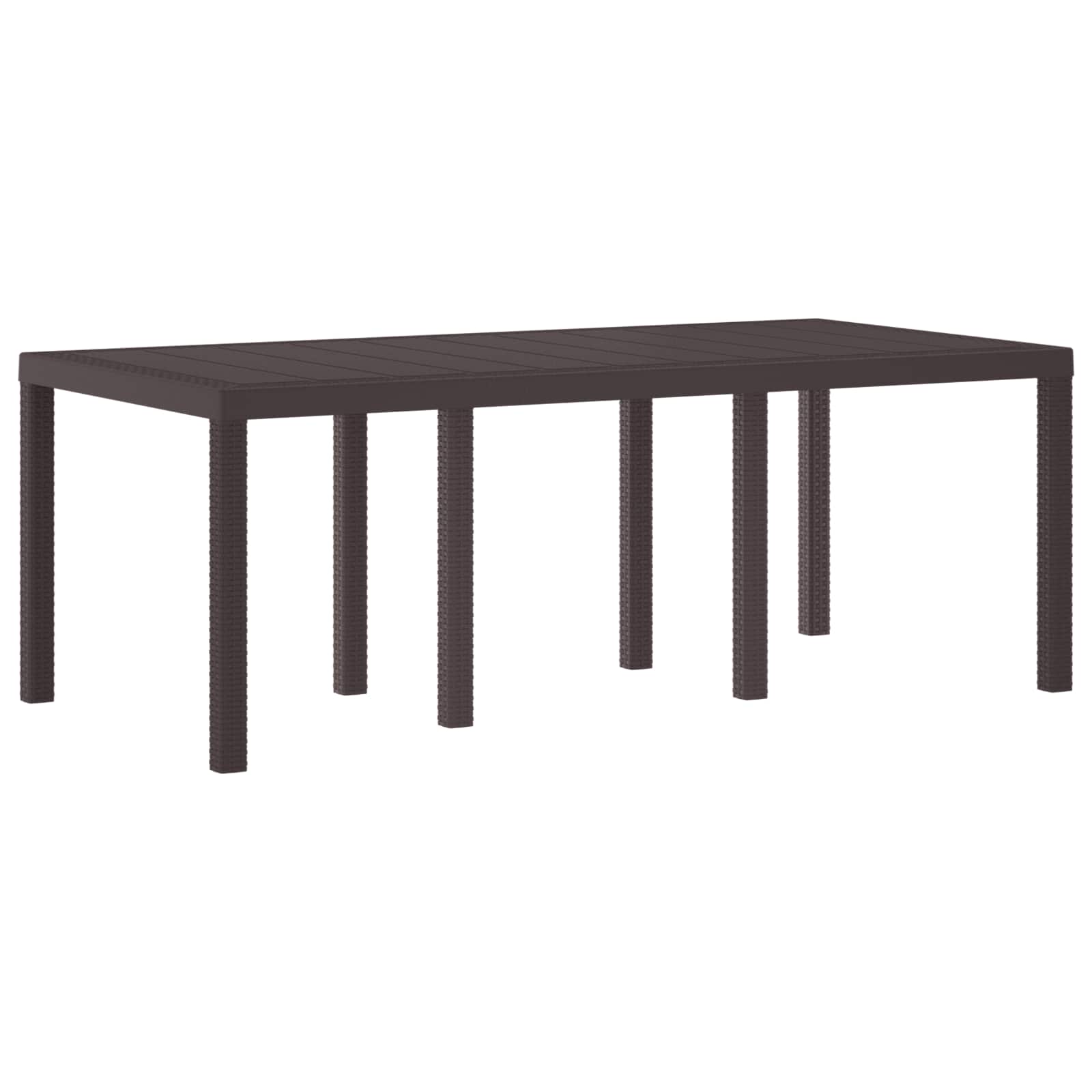 Garden Table Brown 200 x 100 x 73 cm Poly Rattan