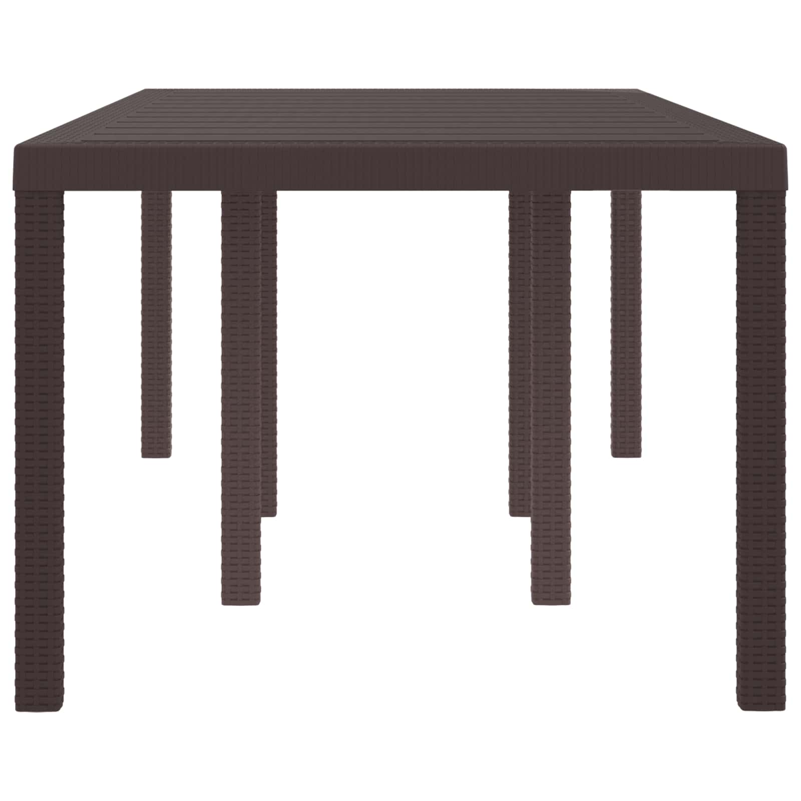 Garden Table Brown 200 x 100 x 73 cm Poly Rattan