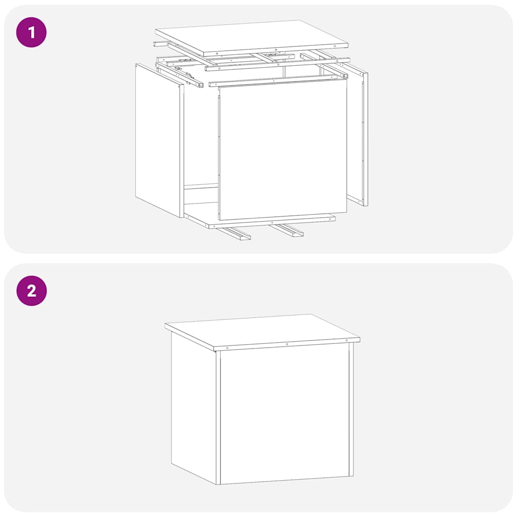 Outdoor Storage Box Anthracite 55 x 50,5 x 50 cm Steel