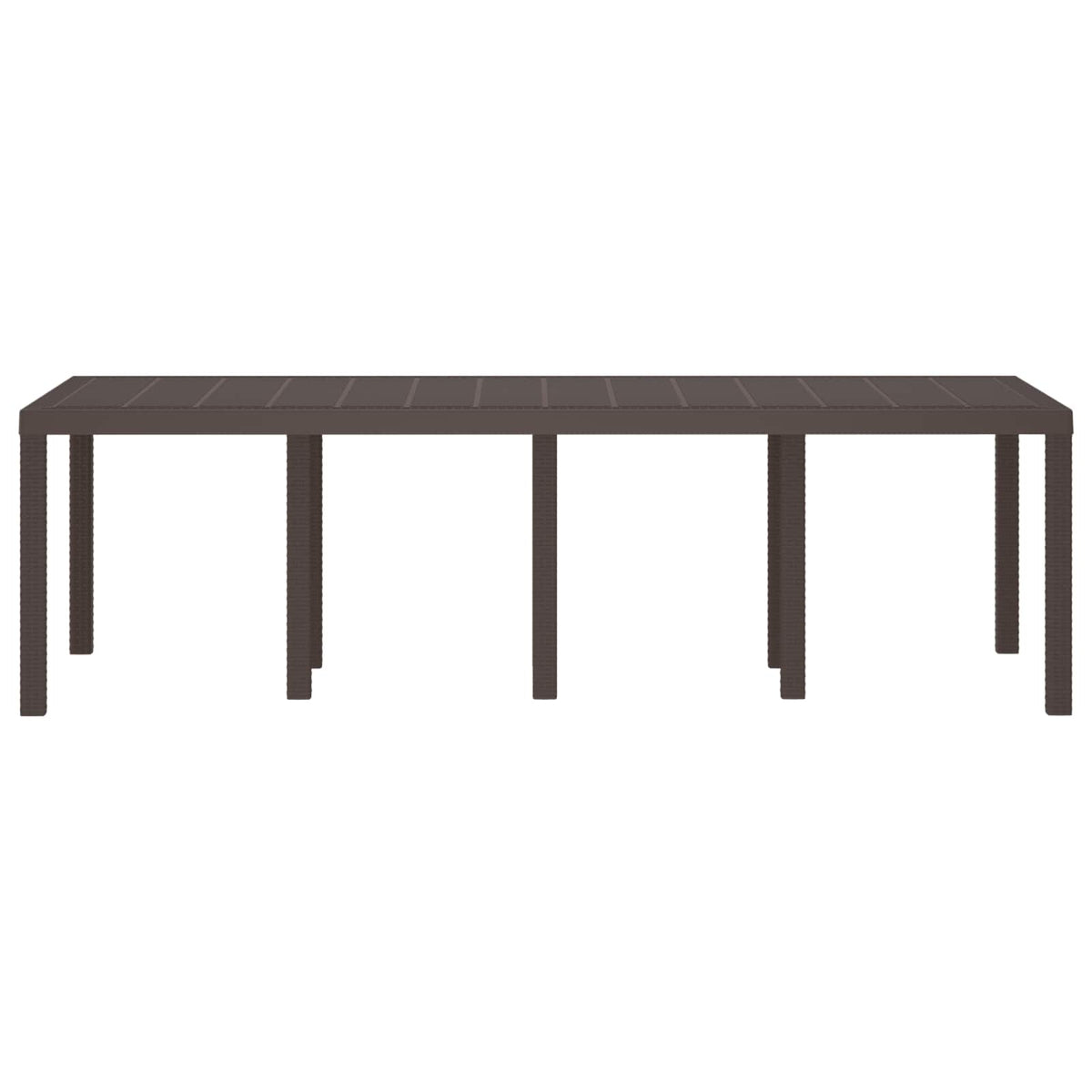 Garden Table Brown 250 x 100 x 73 cm Poly Rattan