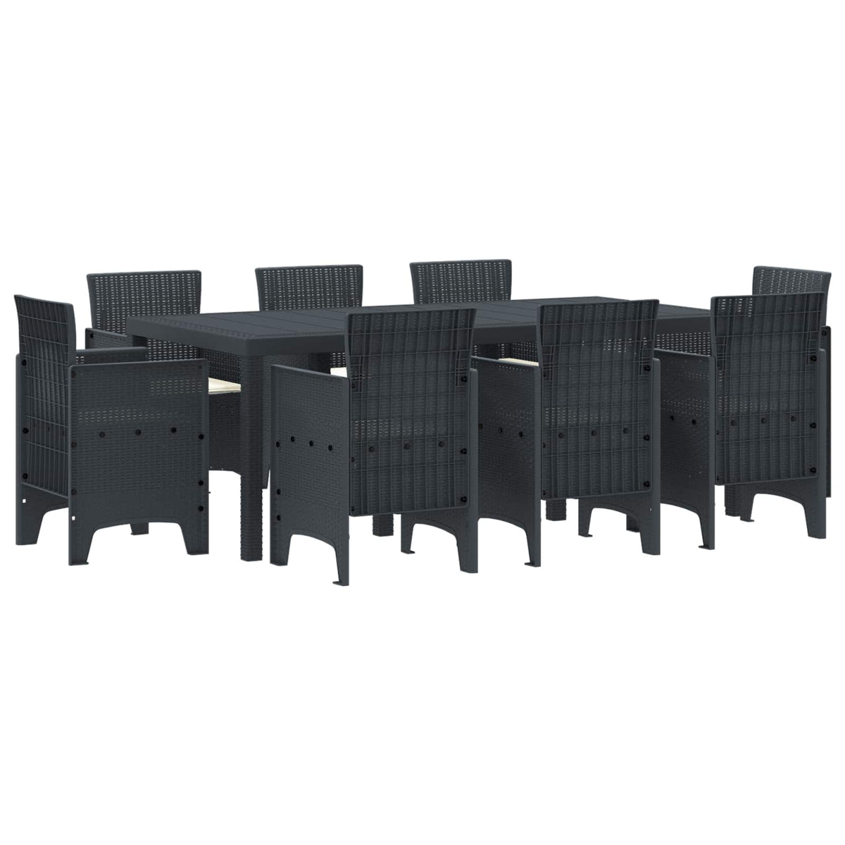 Garden Dining Set 9 pcs Anthracite Polypropylene