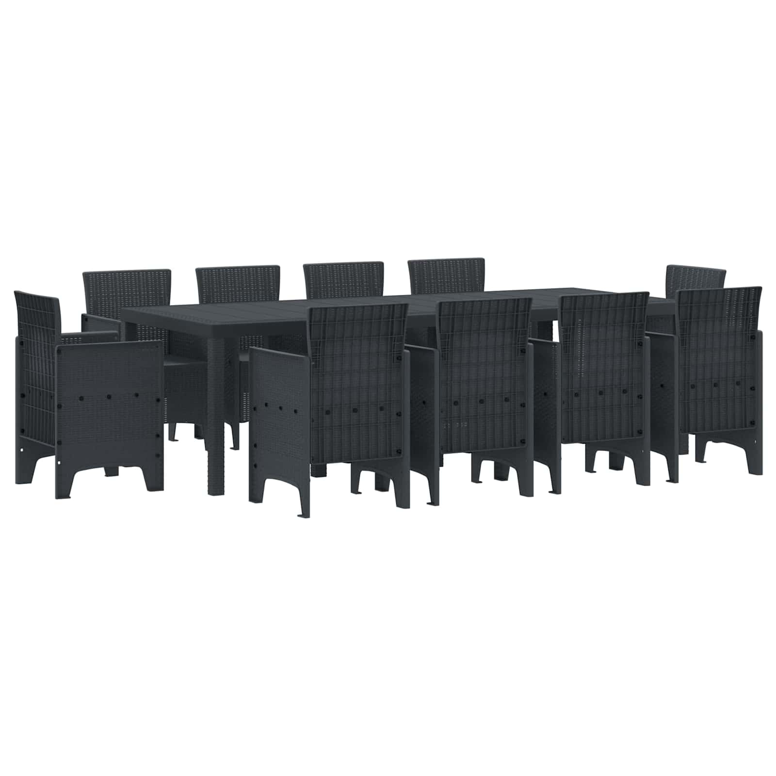 Garden Dining Set 11 pcs Anthracite Polypropylene