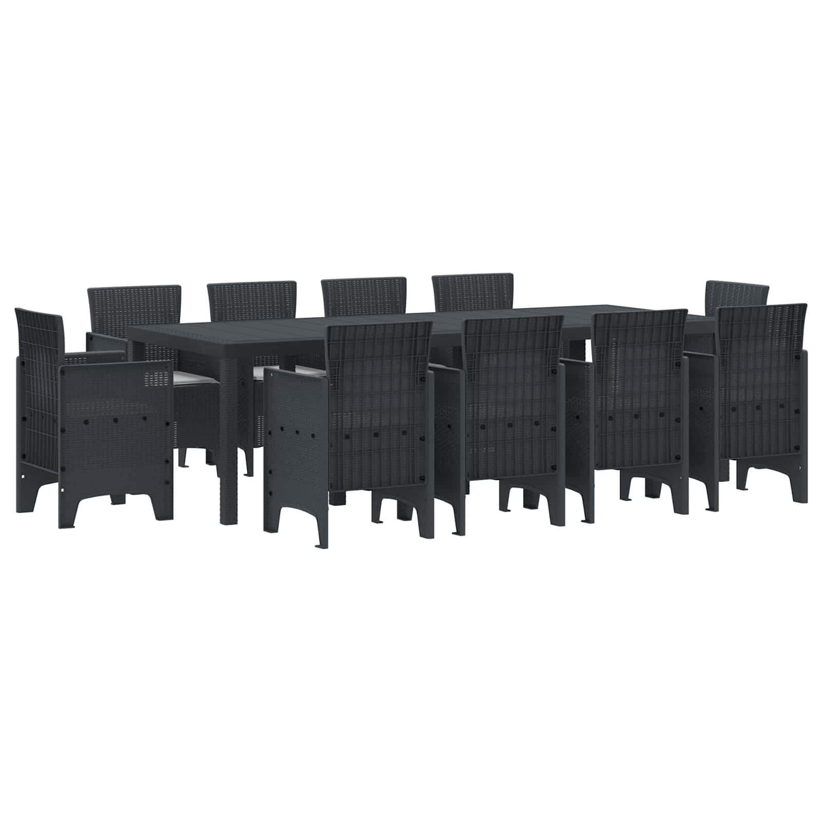 Garden Dining Set 11 pcs Anthracite Polypropylene