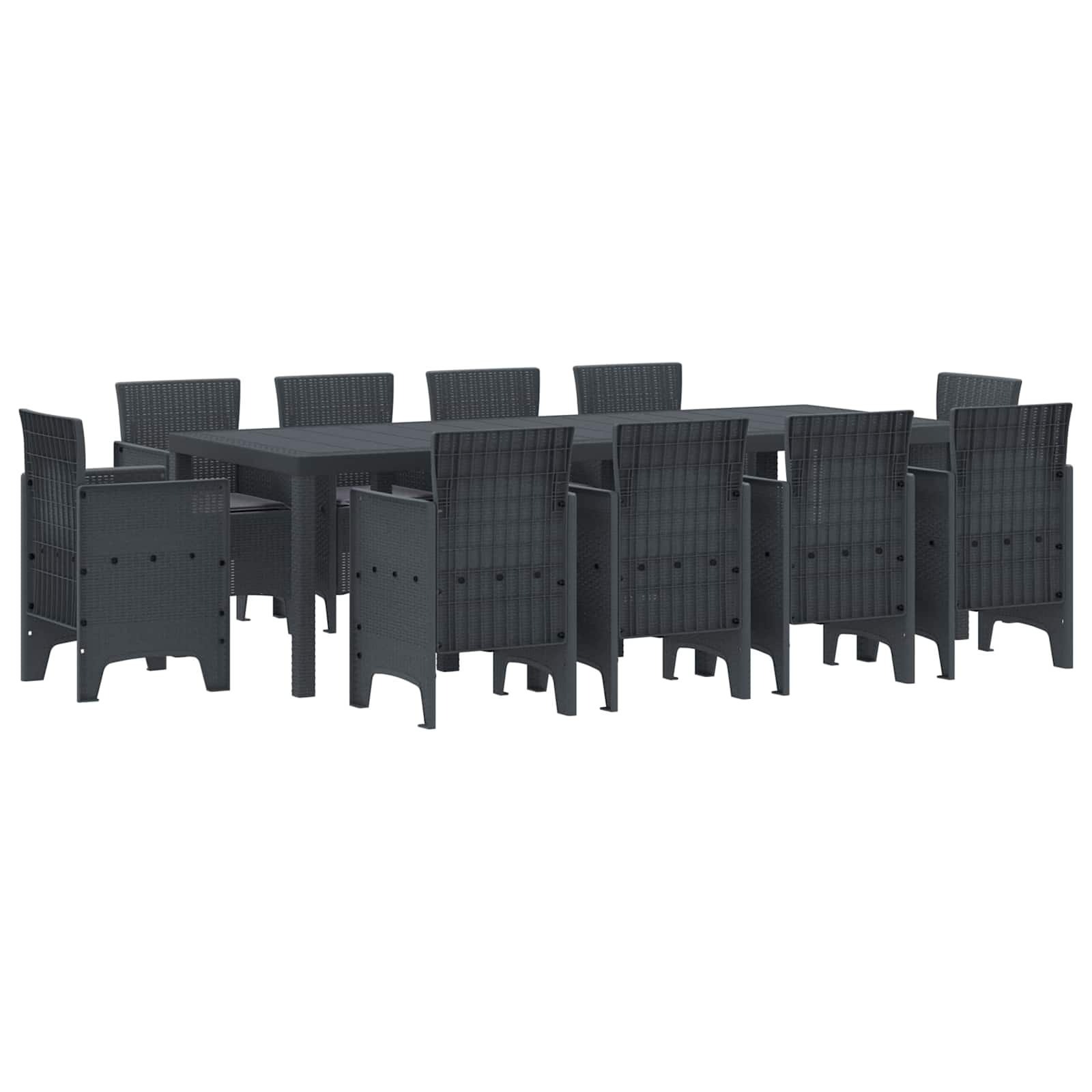 Garden Dining Set 11 pcs Anthracite Polypropylene