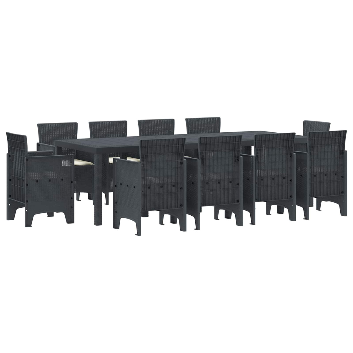 Garden Dining Set 11 pcs Anthracite Polypropylene
