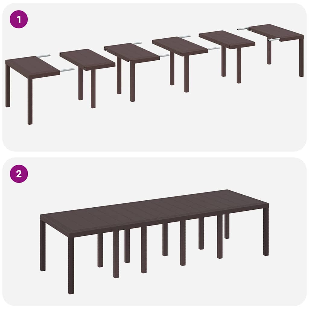 Garden Dining Set with Cushions 13 pcs Brown and Anthracite