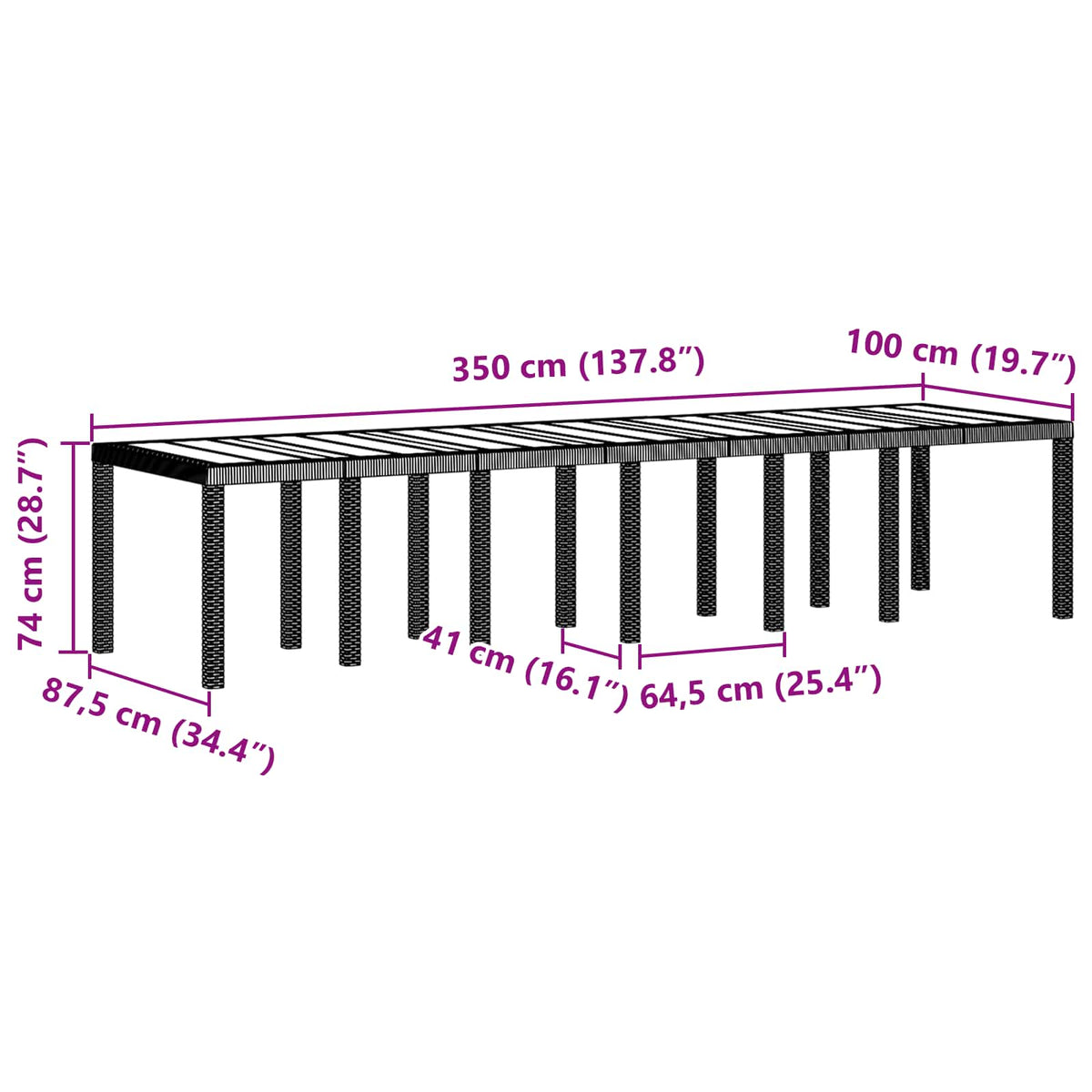 Garden Dining Set 15 pcs Anthracite Polt rattan