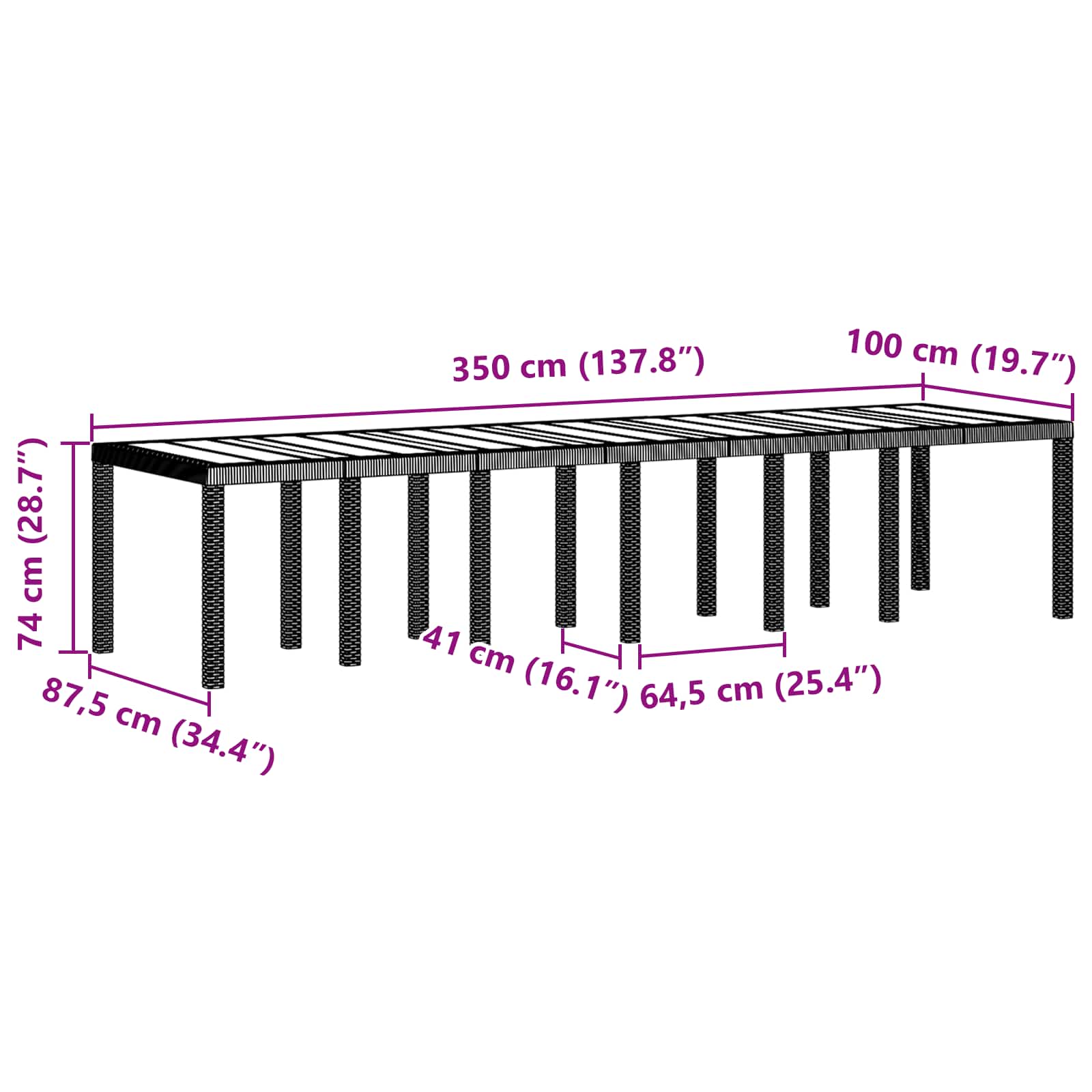 Garden Dining Set 15 pcs Anthracite Polt rattan