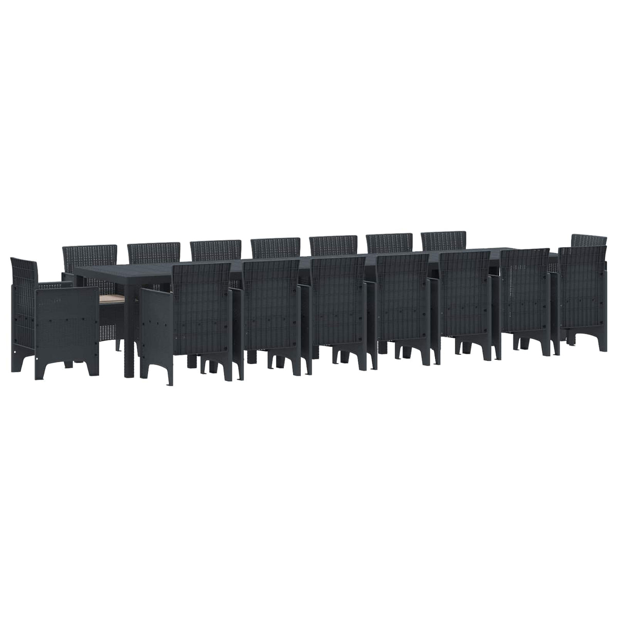 Garden Dining Set with Cushions 17 pcs Anthracite PP