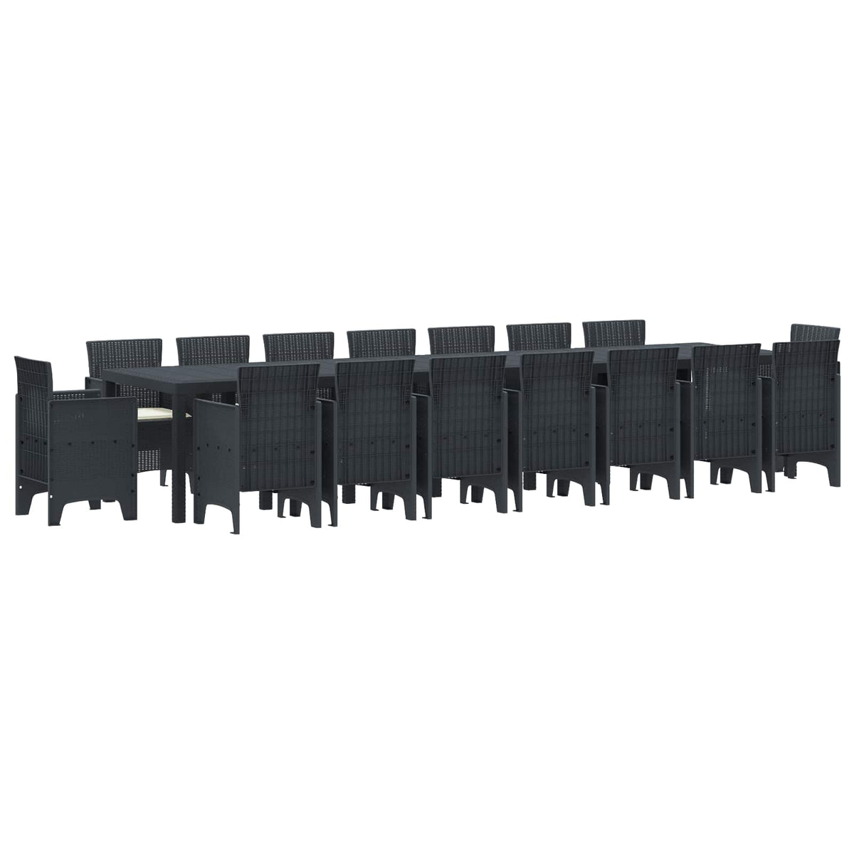 Garden Dining Set with Cushions 17 pcs Anthracite PP