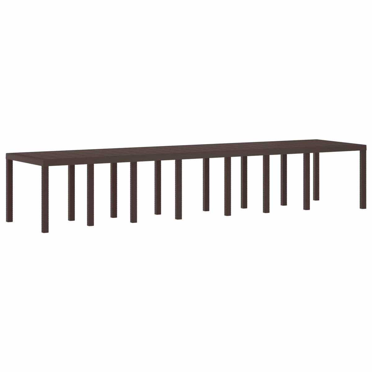 Garden Dining Set with Cushions with Cushion 17 pcs Brown PP