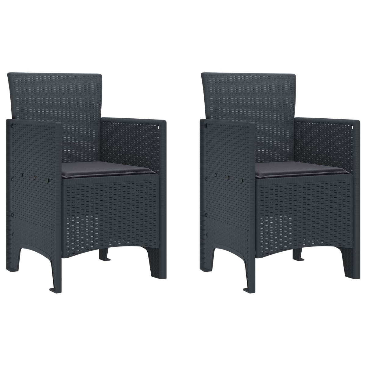 Garden Dining Set 3 pcs Anthracite Polypropylene