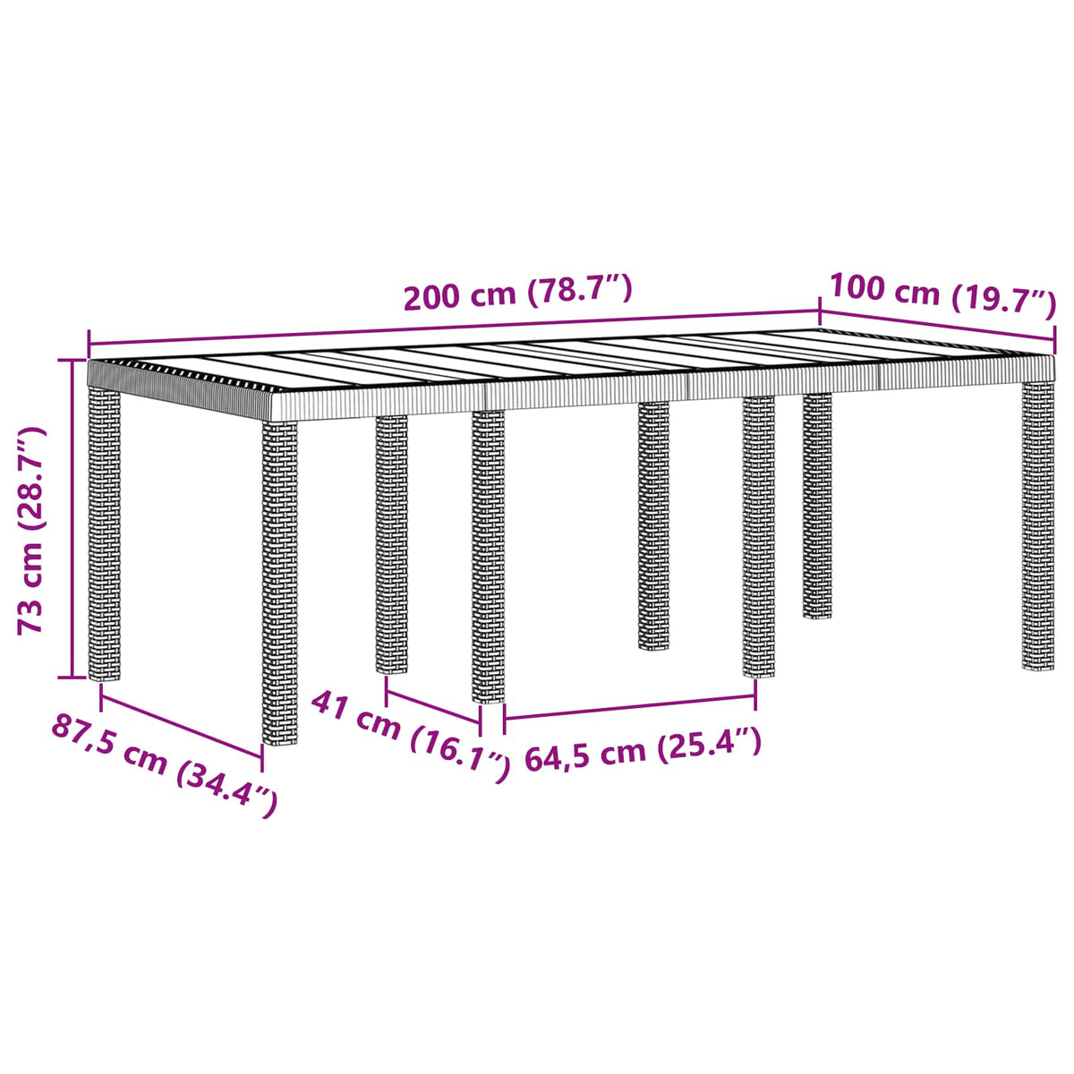 Garden Dining Set 7 pcs Brown Polypropylene