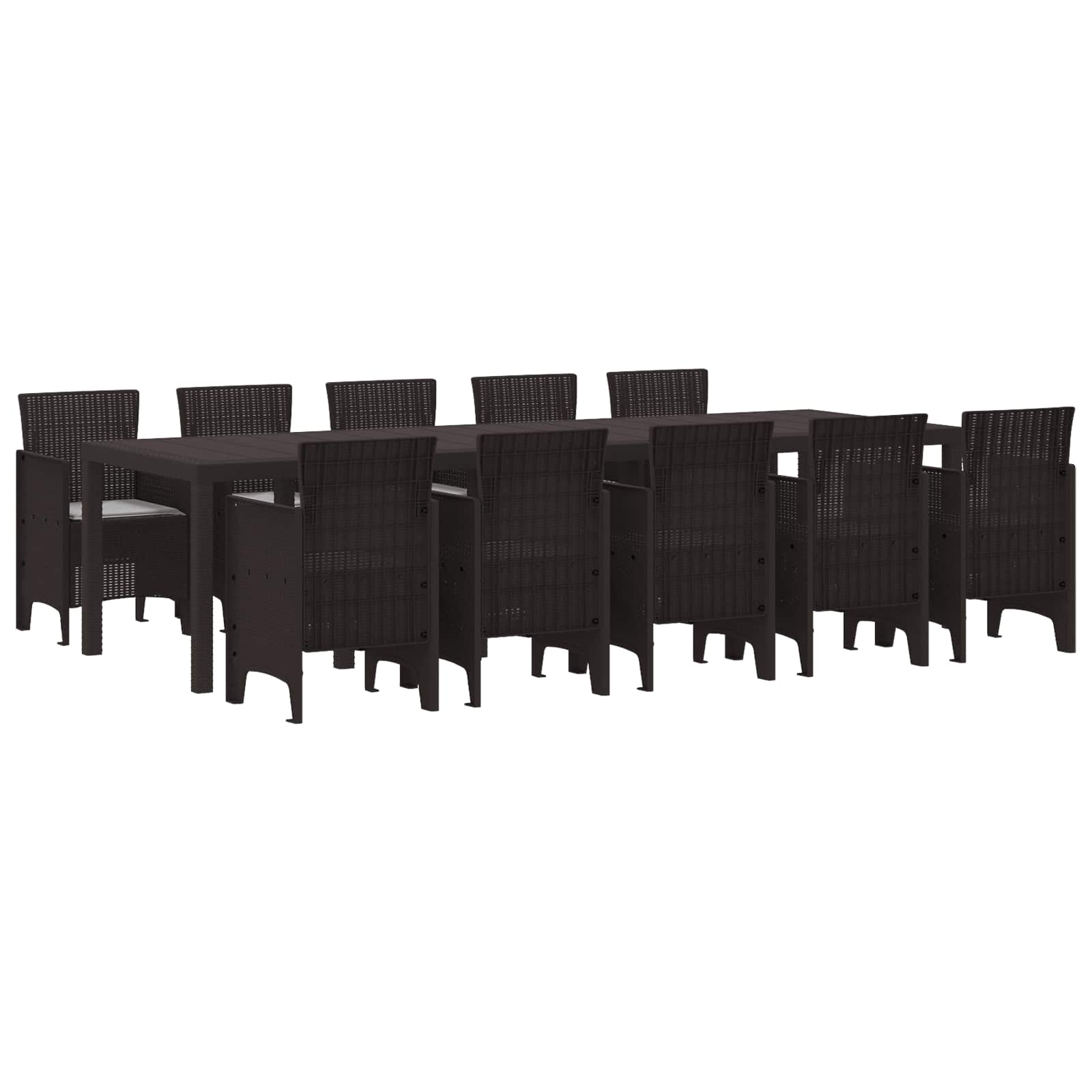 Garden Dining Set 11 pcs Brown and Light grey Poly rattan