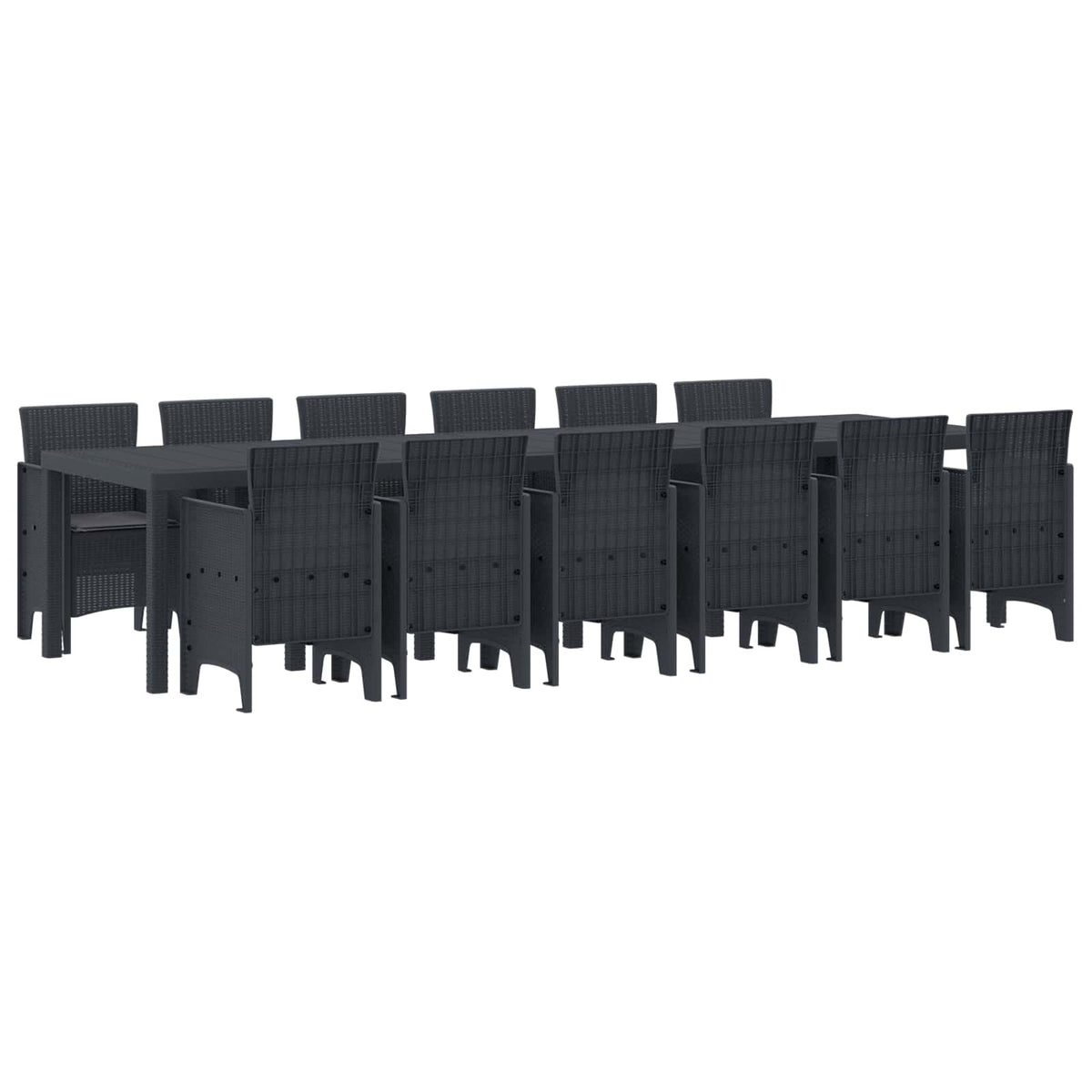 Garden Dining Set 13 pcs Anthracite Polt rattan