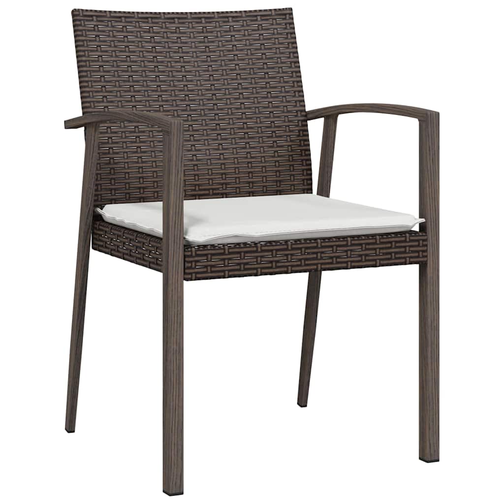 Garden Dining Set 5 pcs Brown and Black PE Rattan