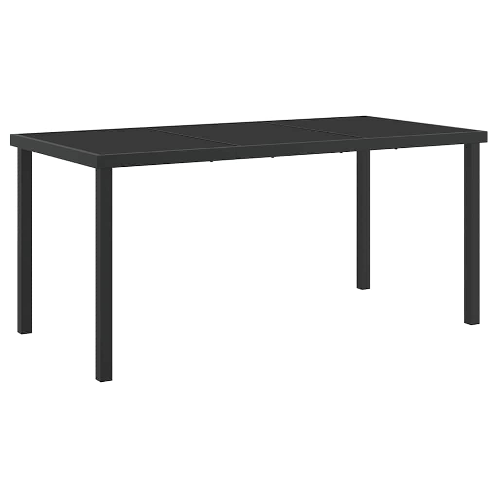 Garden Dining Set 5 pcs Black Powder-coated Steel