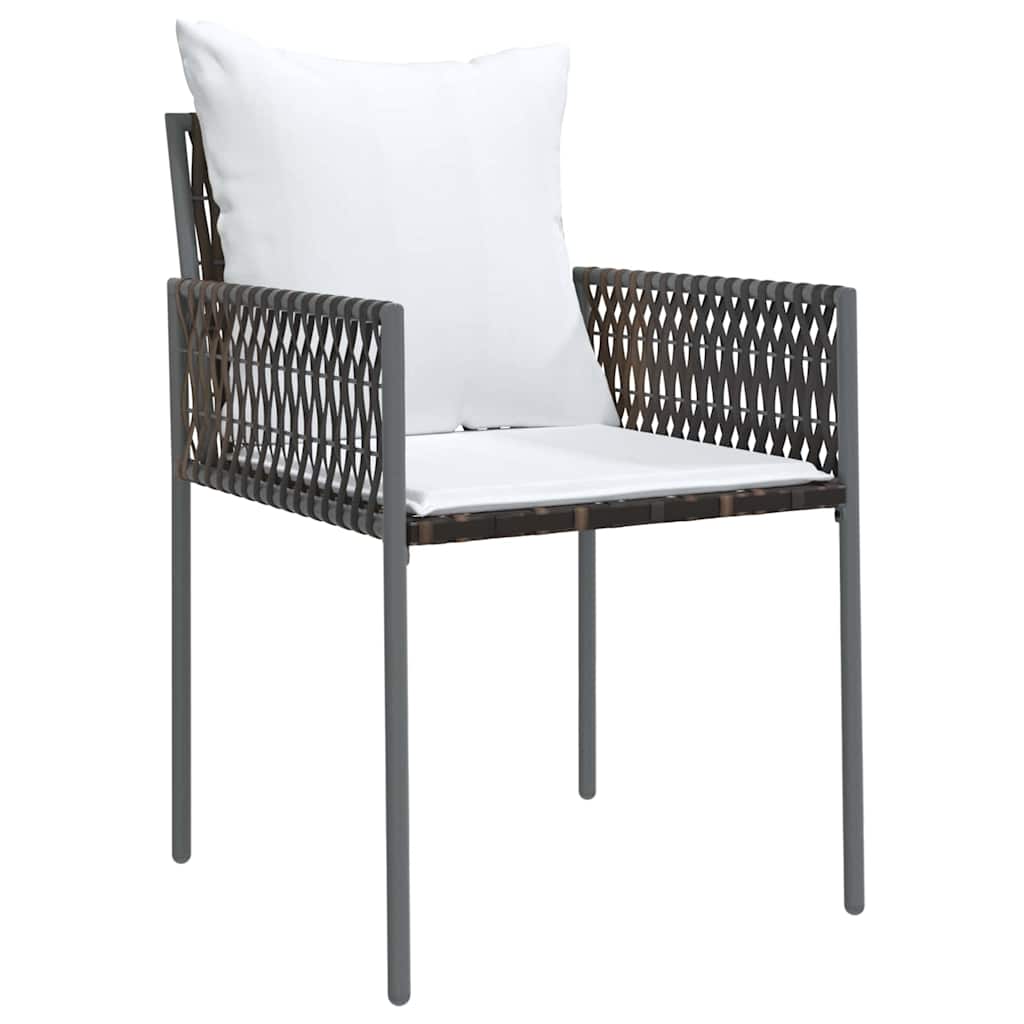 Garden Dining Set 5 pcs Brown and Black PE Rattan