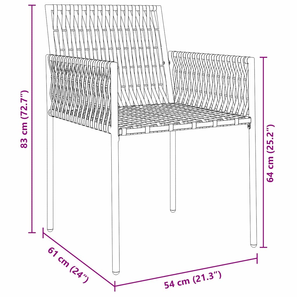 Garden Dining Set 9 pcs Black and Grey PE Rattan