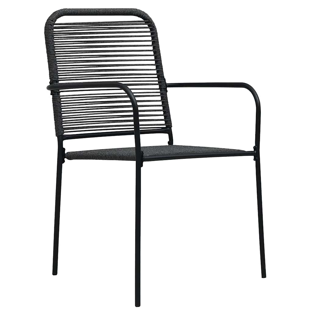 Garden Dining Set 7 pcs Black Powder-Coated Steel