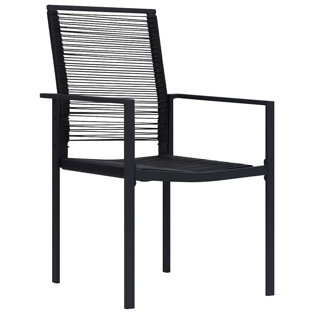 Garden Dining Set 3 pcs Black Powder-Coated Steel