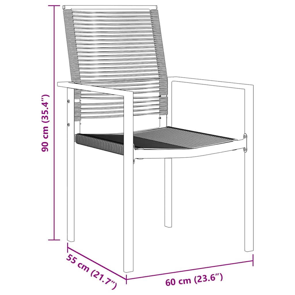 Garden Dining Set 3 pcs Black Powder-Coated Steel