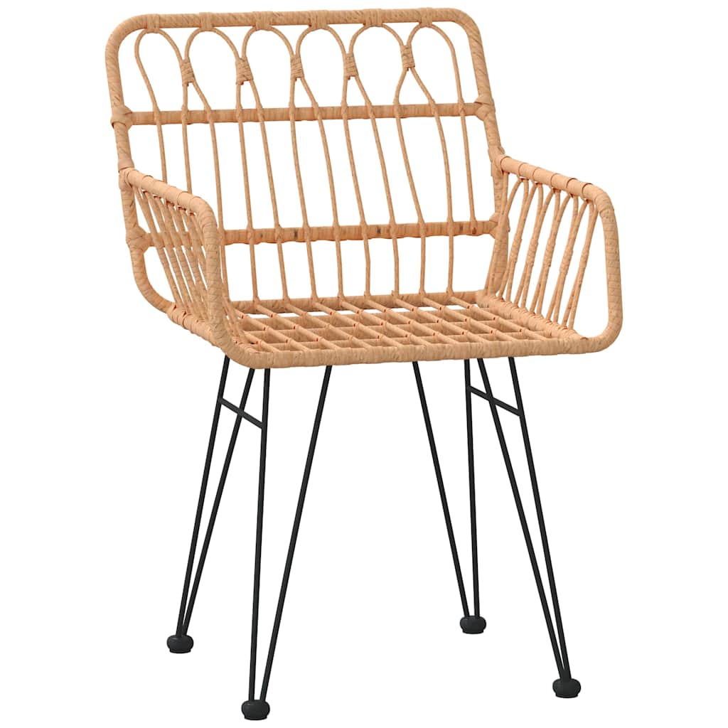Garden Dining Set 7 pcs Brown Powder-Coated Steel