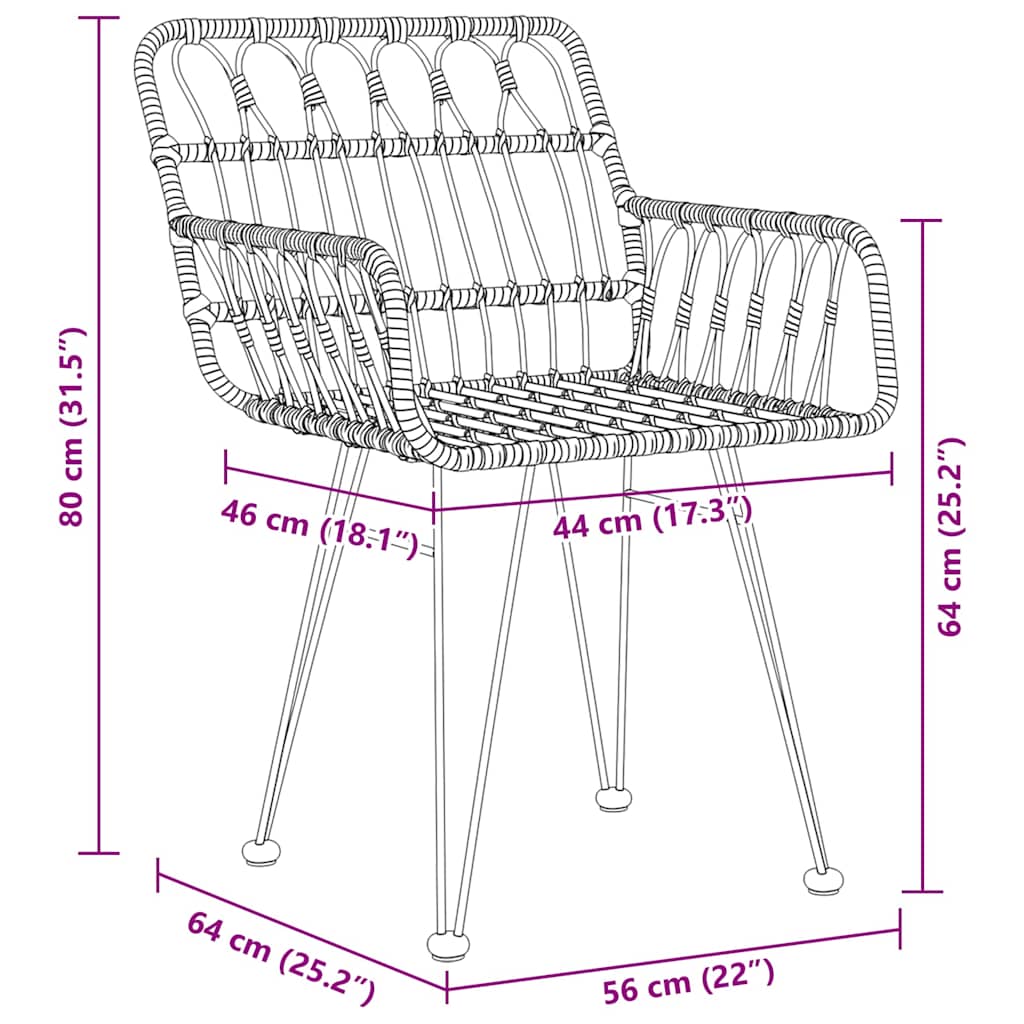 Garden Dining Set 3 pcs Black Powder-Coated Steel