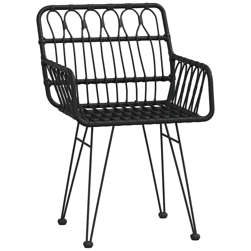 Garden Dining Set 5 pcs Black Powder-Coated Steel