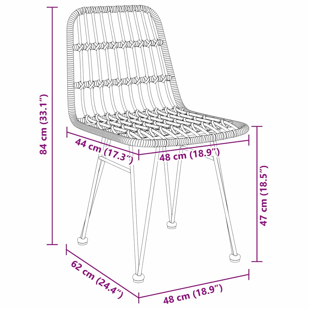 Garden Dining Set 3 pcs Brown Powder-Coated Steel