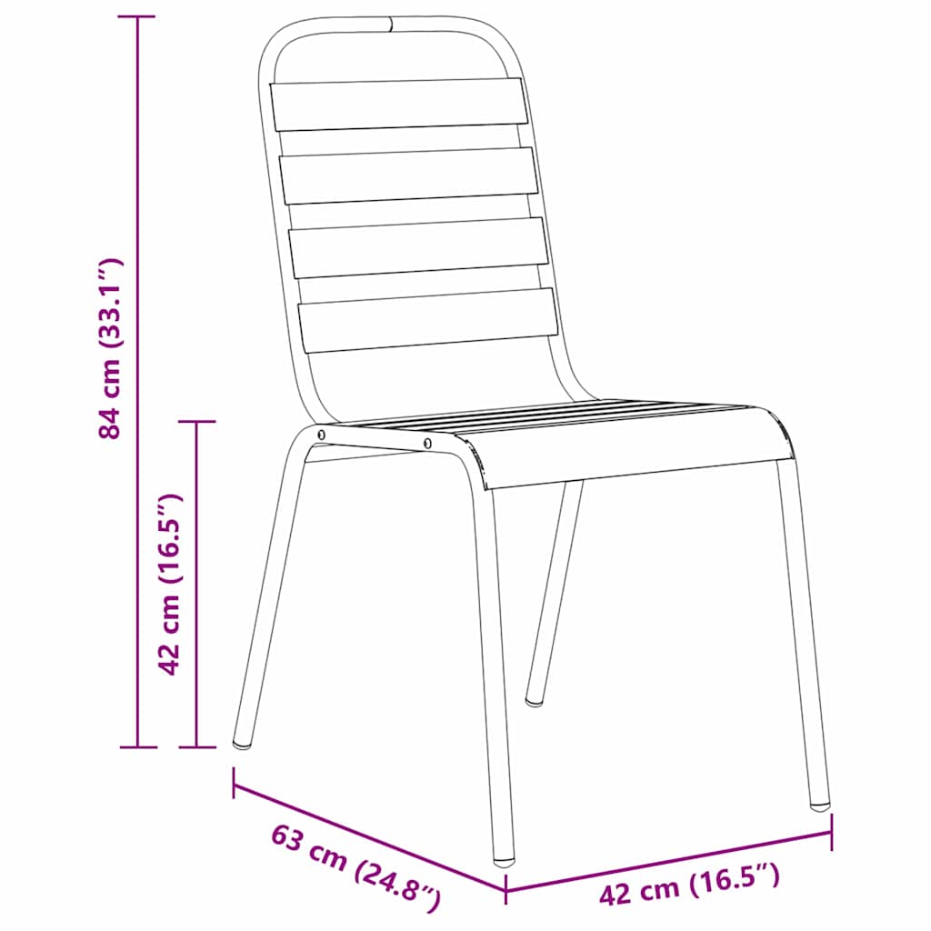 Garden Dining Set 5 pcs Anthracite Powder-Coated Steel